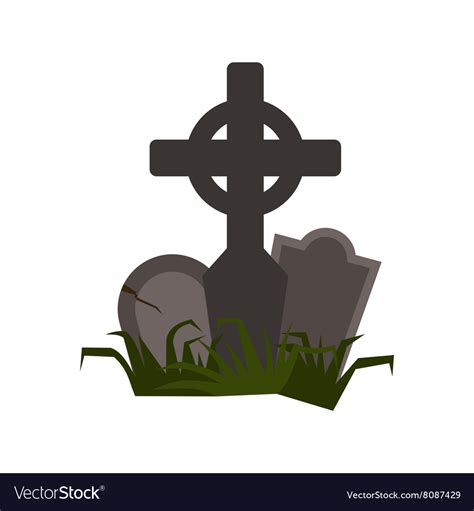 Tomb Icon Flat Royalty Free Vector Image Vectorstock