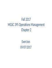 Chapter Exercise Pptx Fall Mgsc Operations Management