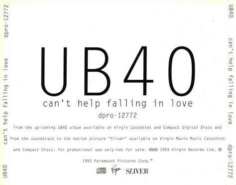 UB40 - Can't Help Falling In Love (1993, CD) | Discogs