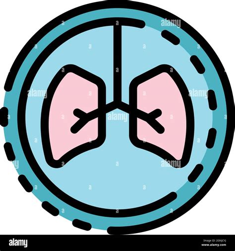 Lungs Disease Icon Outline Lungs Disease Vector Icon Color Flat