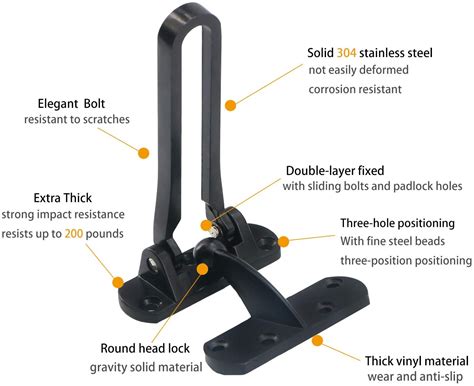 Amerteer Swing Bar Door Lock Home Security Reinforcement For Swing