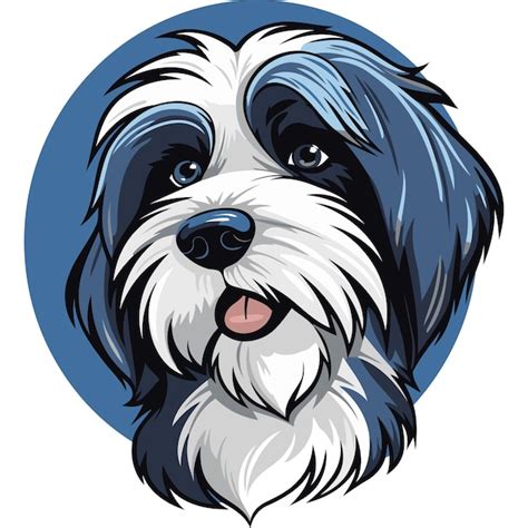 Linda Ilustraci N De Dibujos Animados De Un Perro Terrier Tibetano Con