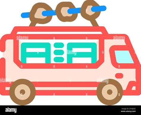 Bbq Food Truck Color Icon Vector Illustration Stock Vector Image And Art