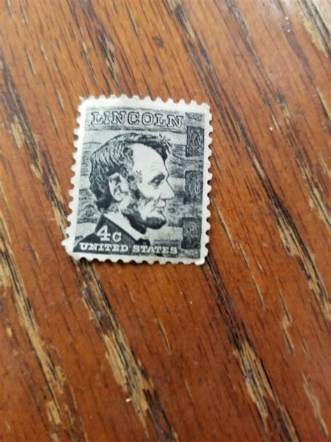 Vintage Black Abraham Lincoln Cent Stamp Unused Uncirculated New Rare