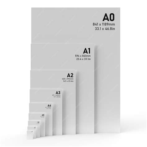 Международные форматы бумаги серии a от a0 до a8, черный текст ...