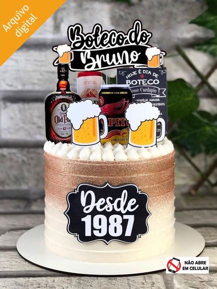 Arquivo De Corte Topo De Bolo Boteco Cerveja Whisky Studio