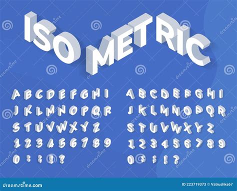 Isometric Font 3d Perspective Effect Geometric Typography Isometrical