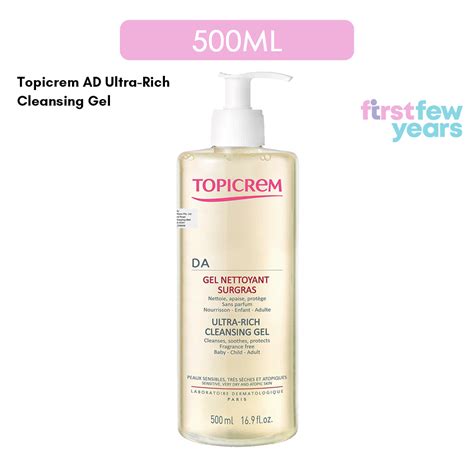 Topicrem Ad Ultra Rich Cleansing Gel 500ml [exp 10 2024] Soap Free Cleanser For Dry Sensitive