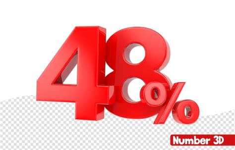 Premium Psd 48 Number Gold 3d Render