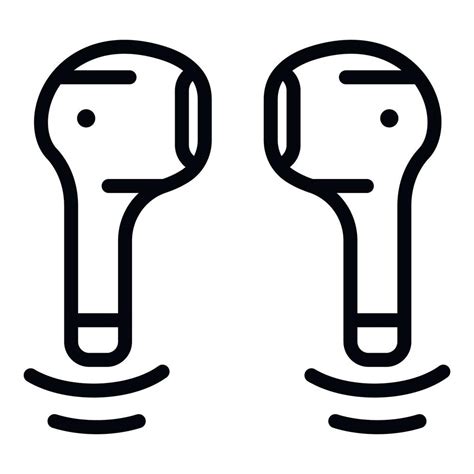 Wireless Mini Headphones Icon Outline Style 15367811 Vector Art At