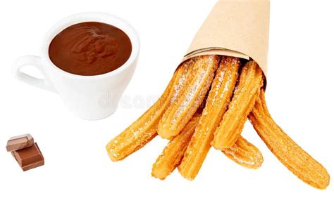 Churros Avec Du Chocolat Liquide Churro P Tisserie Frite De La P Te