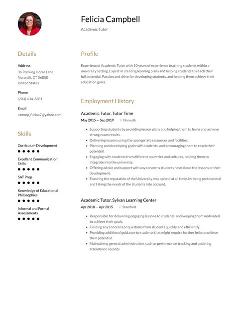 Tutor Resume Examples Templates 2024 Resume Io