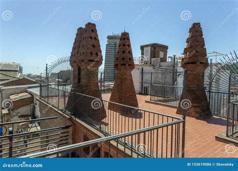 Palau Guell Chimneys editorial photo. Image of palace - 153619086