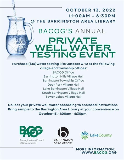 BACOG 2022 Private Well Water Testing flyer (1) - Village of Barrington Hills