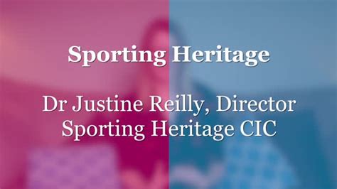 Sporting Heritage Health And Wellbeing Webinar By Dr Justine Reilly