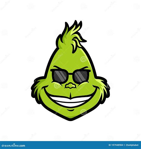Лицо Emoji Гринч улыбаясь классная Редакционное Стоковое Изображение ...