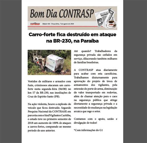 Bom Dia Contrasp Carro Forte Fica Destru Do Em Ataque Na Br Na