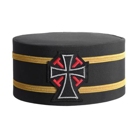 Past Commander Knights Templar Commandery Masonic Crown Cap Black