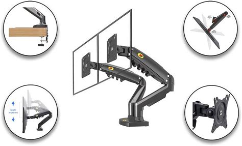 Skill Tech Premium Dual Monitor Mechanical Gas Spring Monitor Arm 17