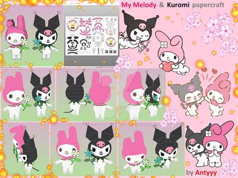 Antyyys Papercrafts My Melody Kuromi Sanrio Papercraft