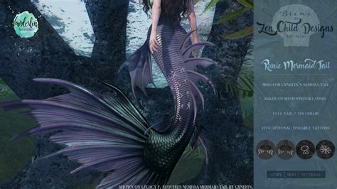 Second Life Marketplace Zen Child Designs Runic Mermaid Tail Mod