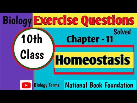 Chapter Ch Homeostasis Exercise Questions Class Th Biology