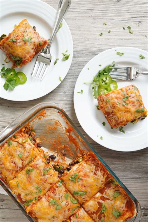 Vegetarian Enchilada Casserole Recipe Food Fanatic