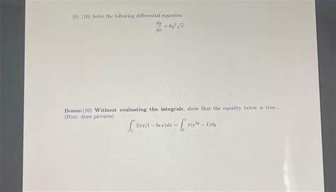 Solved 6 10 Solve The Following Differential Equation