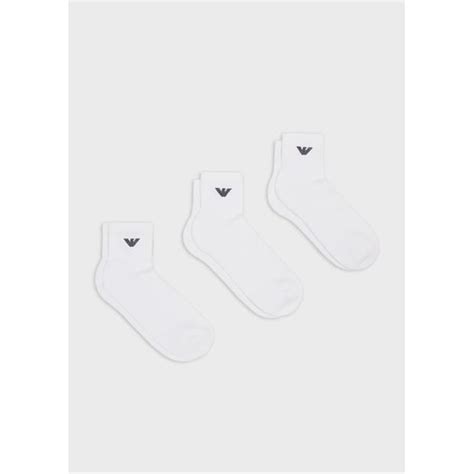 Emporio Armani 3 Pack Short Ankle Socks Men Trainer Socks Flannels