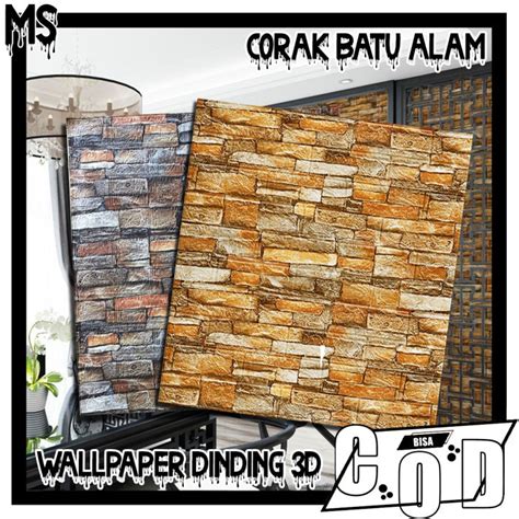 Wallpaper Stiker Dinding 3d Foam Brick Embossed Motif Batu Alam Wallfoam Dekorasi Rumah Murah