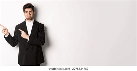 Portrait Angry Handsome Man Black Suit Stock Photo 2495900871