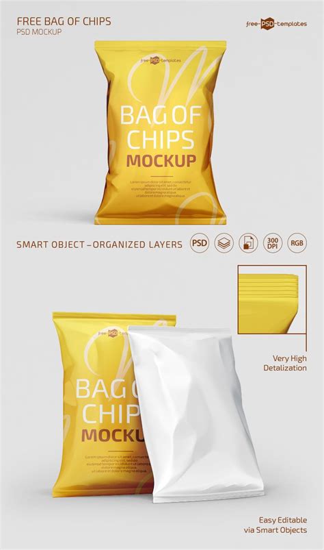 Free PSD Bag Of Chips Mockup Template Free PSD Templates