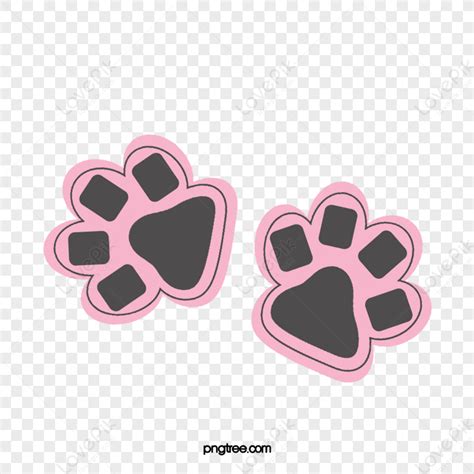 Cartoon Pink Cute Animal Footprints Illustrationanimebright Free Png