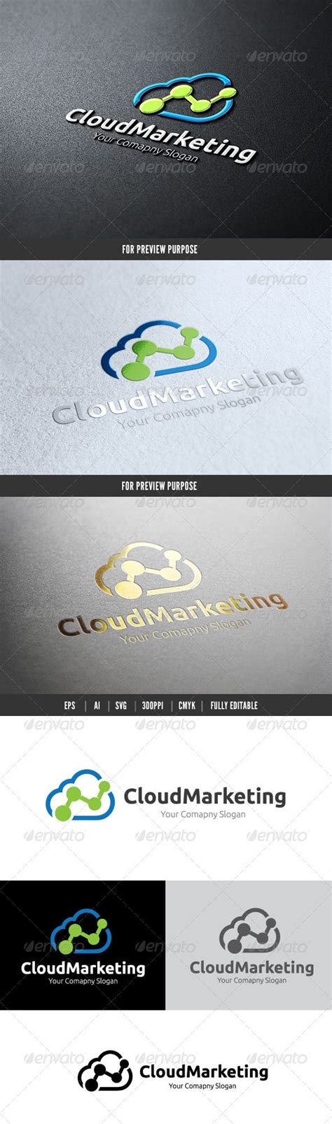 Marketing Cloud Natural Logo Logo Design Template Logo Design