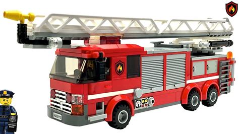 Lego Fire Aerial Ladder Truck V Moc Youtube