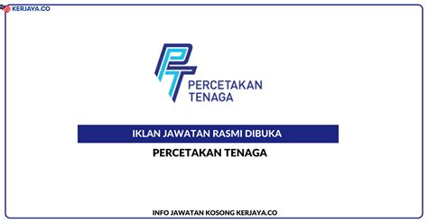 Jawatan Kosong Terkini Percetakan Tenaga • Kerja Kosong Kerajaan And Swasta