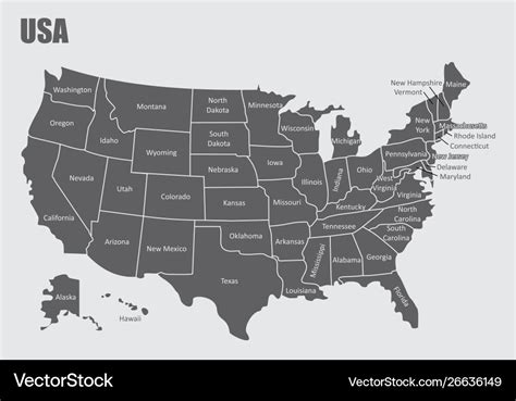 Usa regions map Royalty Free Vector Image - VectorStock