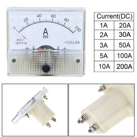 Junejour nhựa DC con trỏ Ampe kế 85c1 0 50ma 1mA 20mA 30mA 100mA Bảng