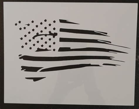 US Distressed American Waving Flag - Stencil – My Custom Stencils