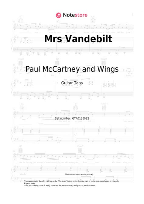 Mrs Vandebilt Tabs Guitar Paul Mccartney And Wings Paul Mccartney In
