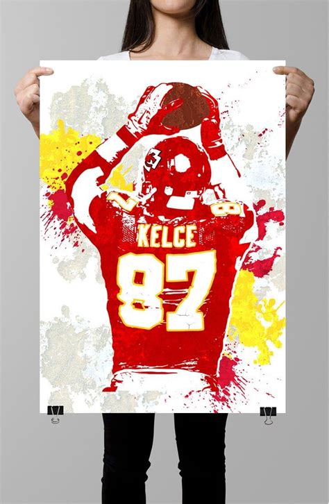 Travis Kelce Kansas City Chiefs Poster Wall Art Sports - Etsy | Sports ...