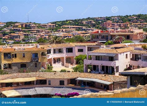 Porto Cervo Sardinia Italy Panoramic View Of Luxury Residences Of