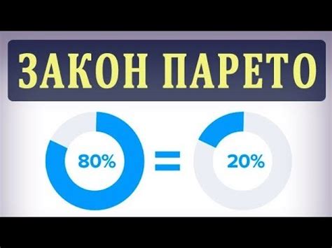 Закон Парето. Правило Парето. Принцип 80/20 - YouTube