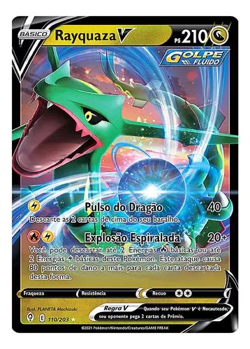 Carta Pokémon Rayquaza V Lendário Céus Em Evolução Original MercadoLivre