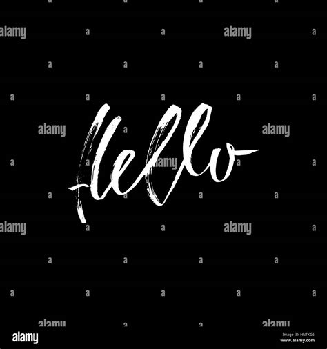 Hello Hand Drawn Lettering Modern Calligraphy Brush Pen Lettering