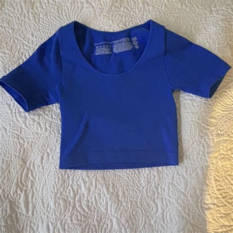 Primark Women S Blue Crop Top Depop