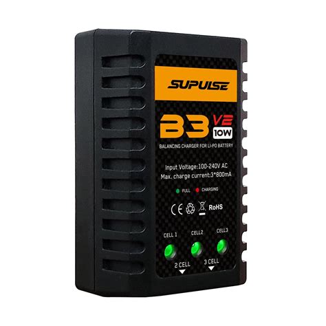 SUPULSE B3V2 AC LiPo Charger 2S-3S 10W RC Balance Charger | EXHOBBY