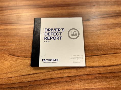 Tachopak 50 Page Defect Report Book Flt Chartwise Uk