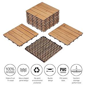 Amazon Topeakmart 12 X 12in Patio Tiles Wood Floor Deck Tiles