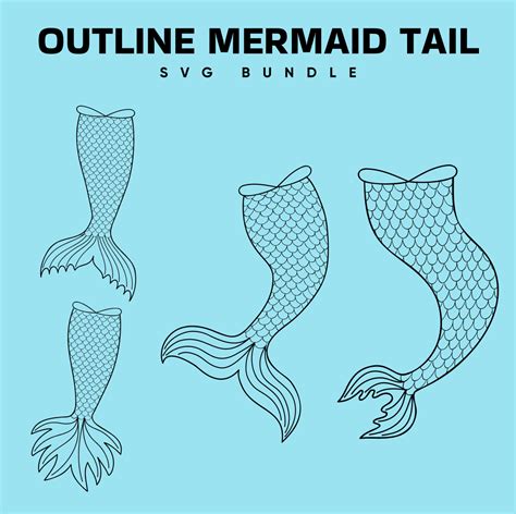 Outline Mermaid Tail Svg Free Masterbundles